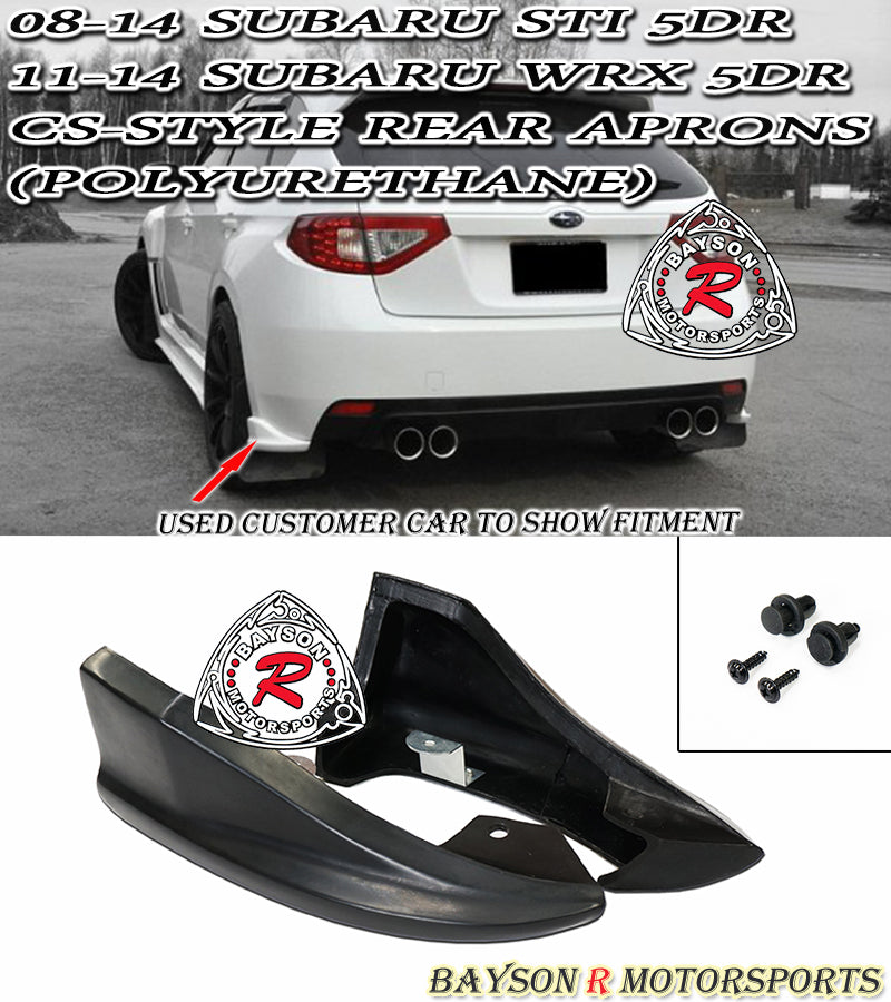 CS Style Rear Aprons For 2008-2014 Subaru WRX Sti (5Dr Hatchback)