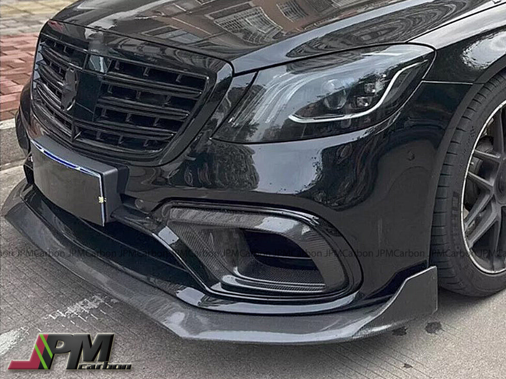 B Style Carbon Fiber Front Lip Fits For 2018-2020 Mercedes-Benz W222 Facelift S63 S65 Only
