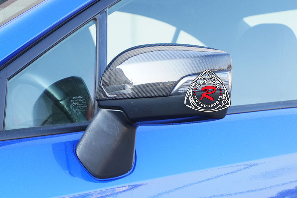 Side Mirror Covers (Dry Carbon Fiber) For 2015-2021 Subaru WRX/WRX Sti With Side Marker