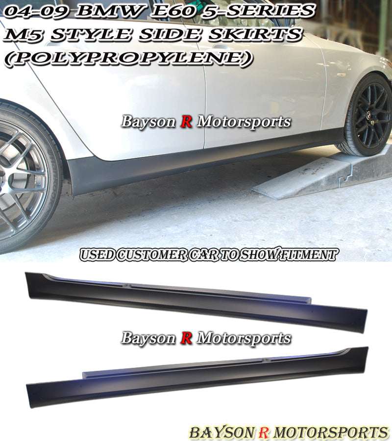 M5 Style Side Skirts For 2004-2010 BMW 5-Series (E60/E61)