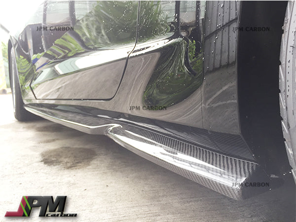 G6 Style Carbon Fiber Side Skirt Add-on Lip Fits For 2016-2022 Chevy Camaro SS Only