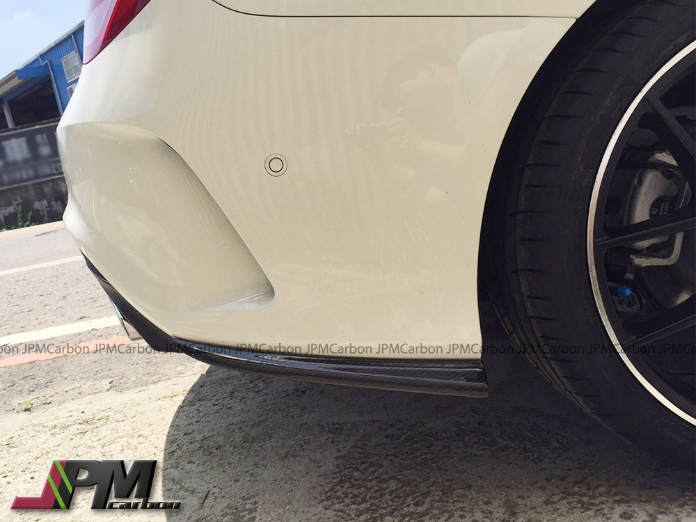 DP Style Carbon Fiber Rear Splitter Lips for FOR 2013-2018 Mercedes-Benz W117 CLA-Class with AMG Sport Package.