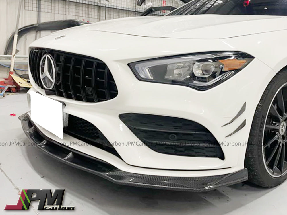 DP Style Carbon Fiber Front Bumper Add-on Lip Fits For 2020-2022 Mercedes-Benz W118 CLA-Class with AMG Sport Package Only