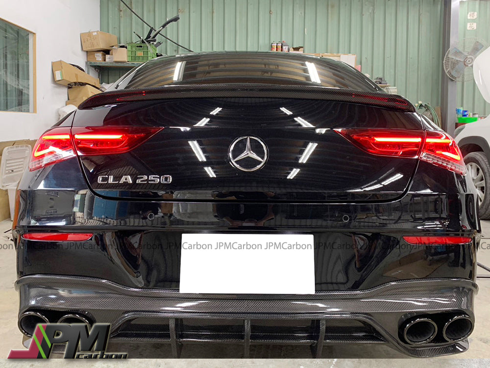 V Style Carbon Fiber Trunk Spoiler Fits For 2020-2025 Mercedes-Benz W118 CLA-Class Sedan Only