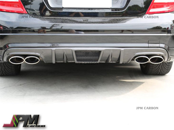 Jet Style Carbon Fiber Rear Diffuser Fits For 2008-2011 Mercedes-Benz W204 Pre-facelift C300 C350 C63 Sedan Only