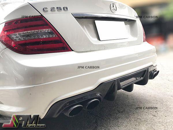 Jet Style Carbon Fiber Rear Diffuser Fits For 2012-2014 Mercedes-Benz W204 C204 Facelift C250 C350 C63 Only