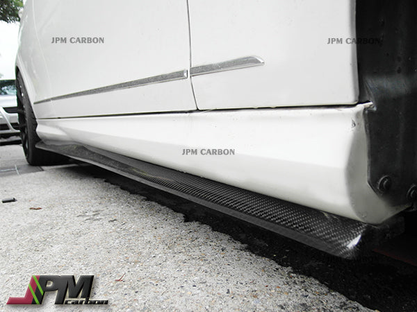 DP Style Carbon Fiber Side Skirt Add-on Lips Fits For 2008-2014 Mercedes-Benz W204 C204 C-Class with AMG Sport Package Only