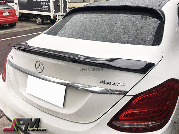 R Style Carbon Fiber Trunk Spoiler Fits For 2015-2021 Mercedes-Benz W205 C-Class Sedan Only