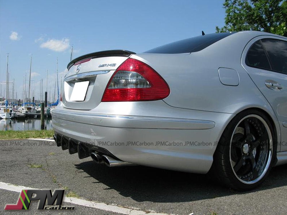 DP Style Carbon Fiber Add-on Rear Diffuser Fits For 2003-2006 Mercedes-Benz W211 E55 AMG Only
