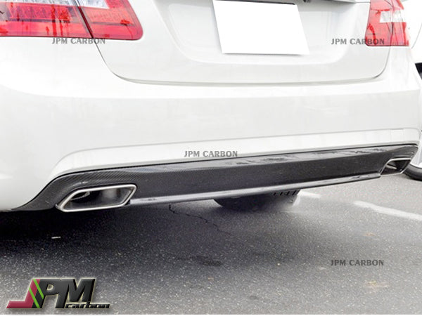 OEM Style Carbon Fiber Add-on Rear Diffuser Cover Fits For 2010-2013 Mercedes-Benz W212 Pre-facelift E-Class with AMG Sport Package Only