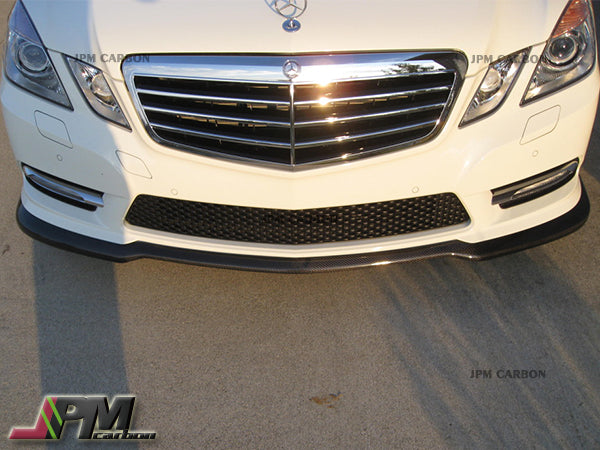 CS Style Carbon Fiber Front Bumper Add-on Lip Fits For 2010-2013 Mercedes-Benz W212 Pre-facelift E-Class with AMG Sport Package Only