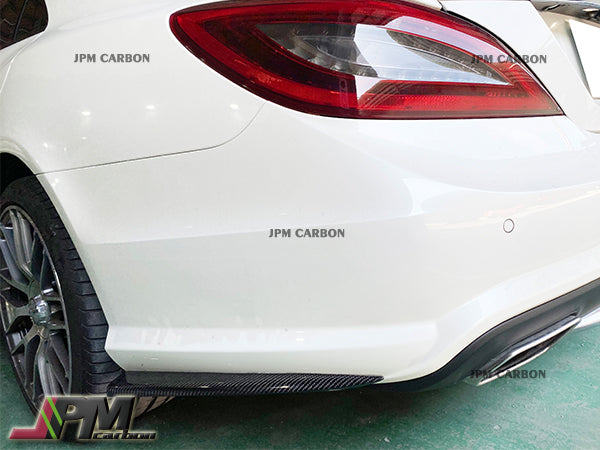 Carbon Fiber Rear Bumper Add-on Splitter Lips Fits For 2011-2018 Mercedes-Benz W218 CLS-Class with AMG Sport Package Only