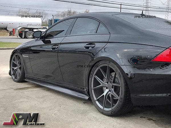 DP Style Carbon Fiber Side Skirt Add-on Lips Fits For 2006-2010 Mercedes-Benz W219 CLS-Class with AMG Sport & CLS55 CLS63 Only