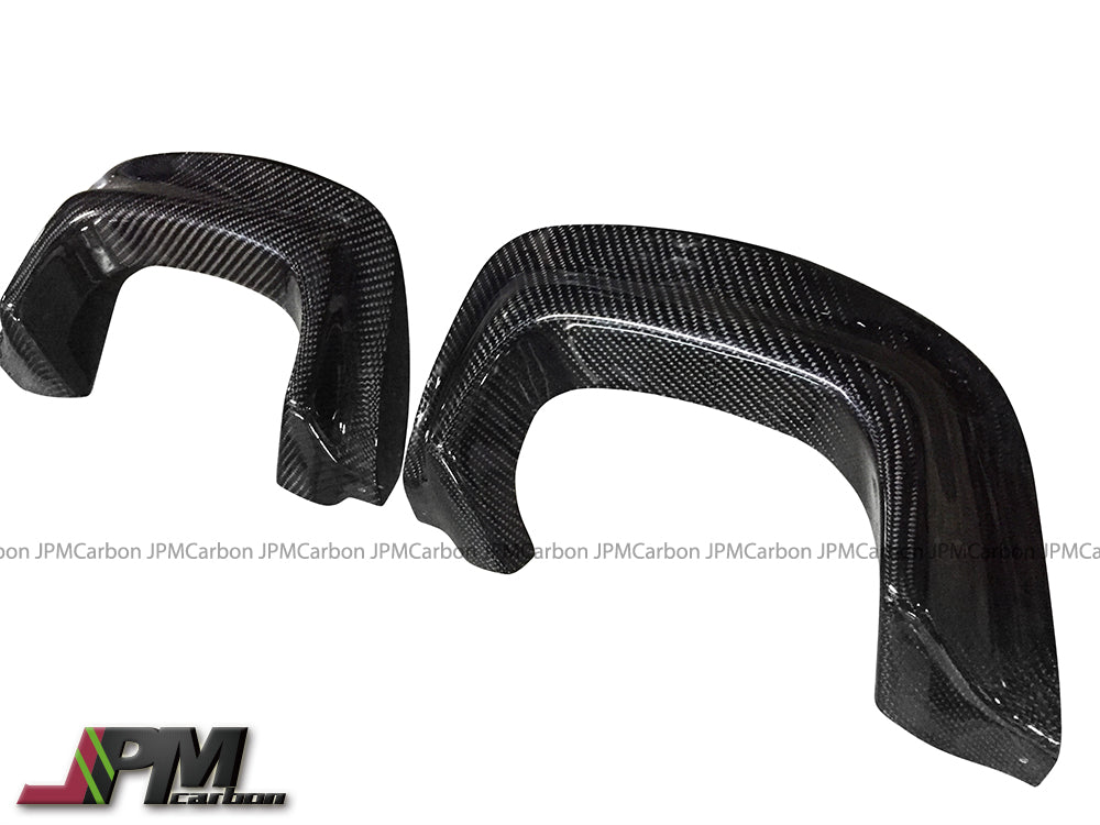 VR Style Carbon Fiber Rear Bumper Add-on Exhaust Guard Covers Fits For 2015-2021 Subaru WRX / STI Only