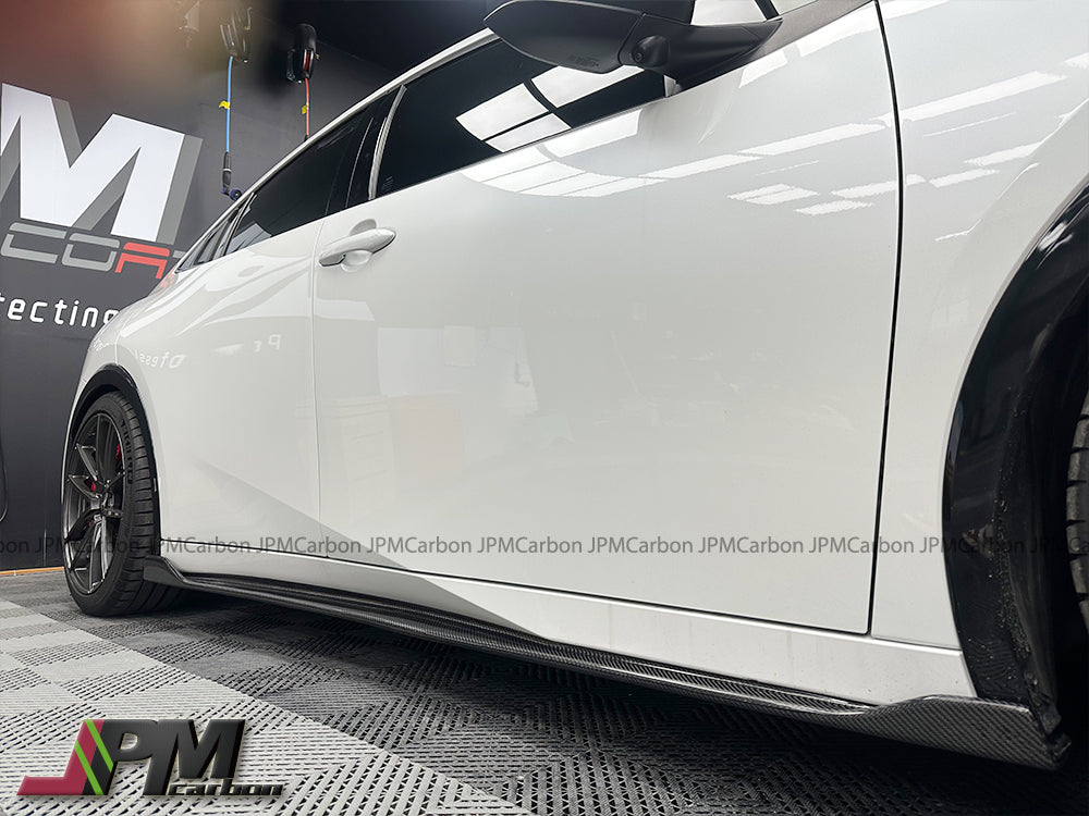 SB Style Carbon Fiber Side Skirt Add-on Lips Fits For 2023-2025 Toyota PRIUS PHEV XW60
