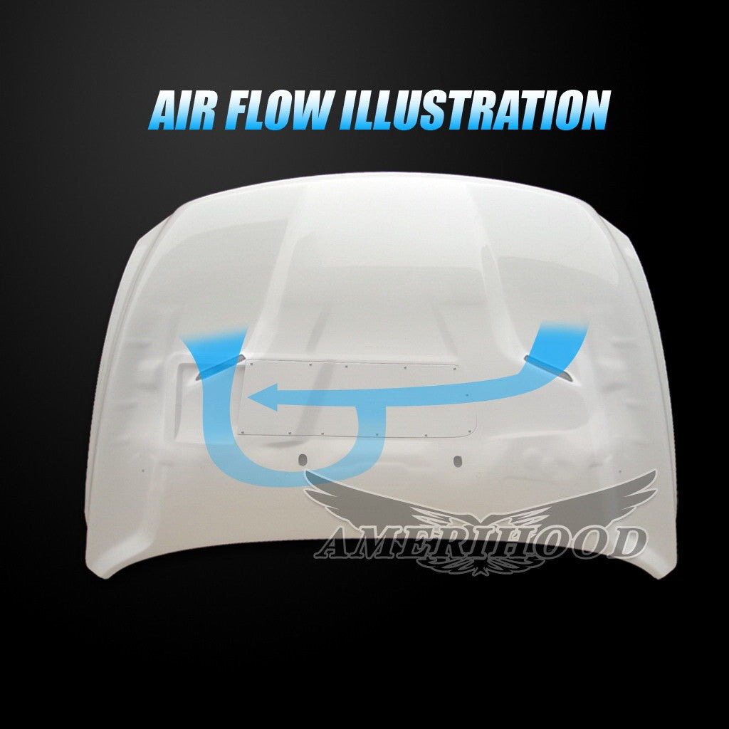 AmeriHood - Dodge RAM 1500 Model 2009-2018 CLG Style Functional Heat Extraction Hood