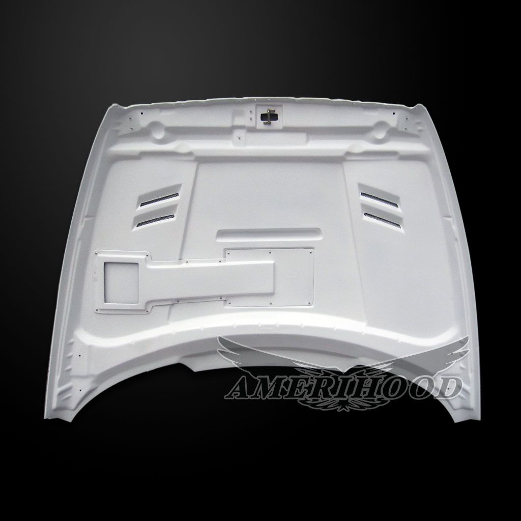 AmeriHood - Dodge Ram 3500 1994-2002 SSK Style Functional Heat Extraction Ram Air Hood (ram air for v6, v8 and diesel only)