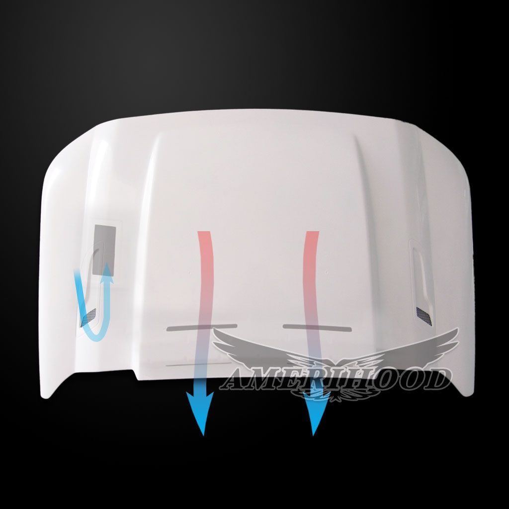AmeriHood - Ford F-250 2011-2016 Type Cowl 3 Inch Style Functional Heat Extraction Ram Air Hood