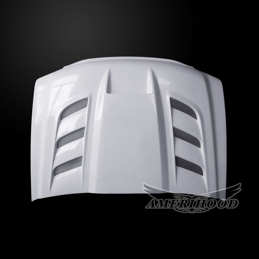 AmeriHood - GMC Sierra 3500HD 2011-2014 Type VIP Style Functional Heat Extractor Ram Air Hood