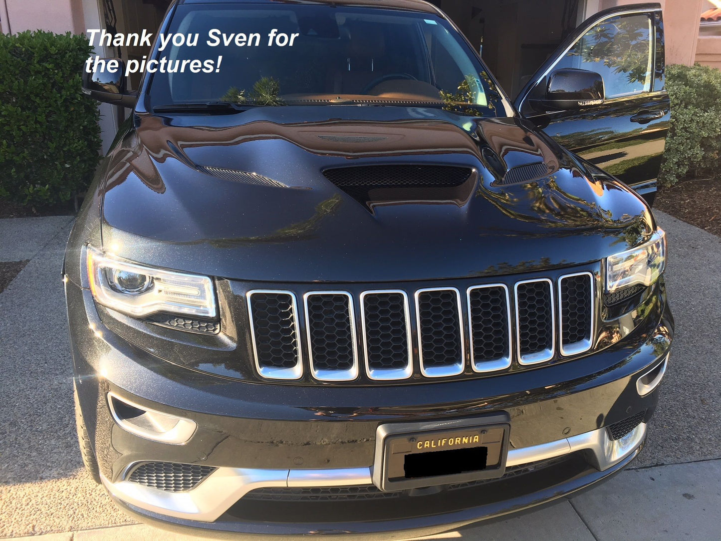 AmeriHood - Jeep Grand Cherokee 2011-2021 W/O L Model Type-HC Style Functional Heat Extractor Ram Air Hood