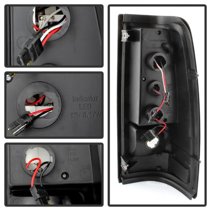 SPYDER Xtune 03-06 Silverado 1500/2500 (Will Not Fit Stepside) LED Tail Lights Black ALT-ON-CS03-LED-BK 5008763