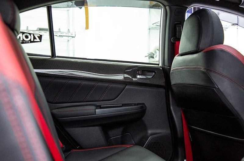 OLM LE Dry Carbon Fiber Rear Door Trim Upper Panels - 2015-2021 Subaru WRX / STI