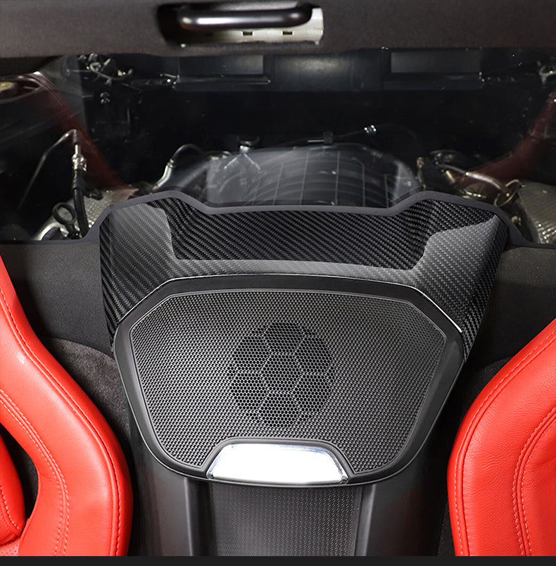 20+ Corvette C8 Platinum Series Dry Carbon Fiber Waterfall Speaker Upper Cover w/ Gloss Finish by CPG