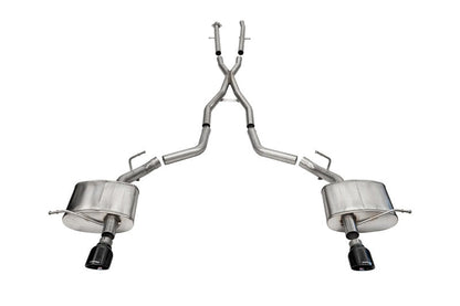 CORSA Performance Corsa 11-23 Dodge Durango Xtreme 2.5in Cat-Back Dual Rear Exit w/ Single 4.5in Black PVD Tips 21186BLK