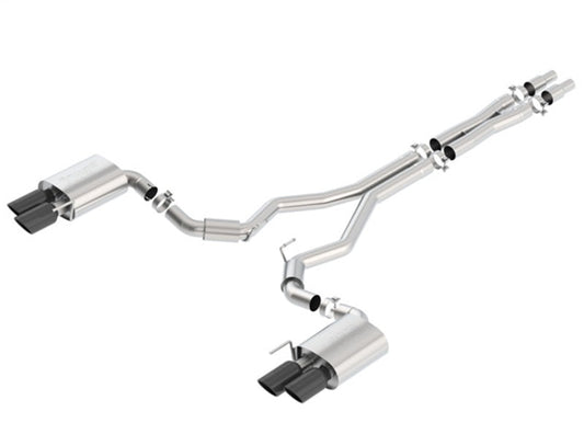 Borla 2018 Ford Mustang GT (A/T / M/T) 3in S-Type Catback Exhaust w/o Valves w/ Black Chrome Tips 140745BC