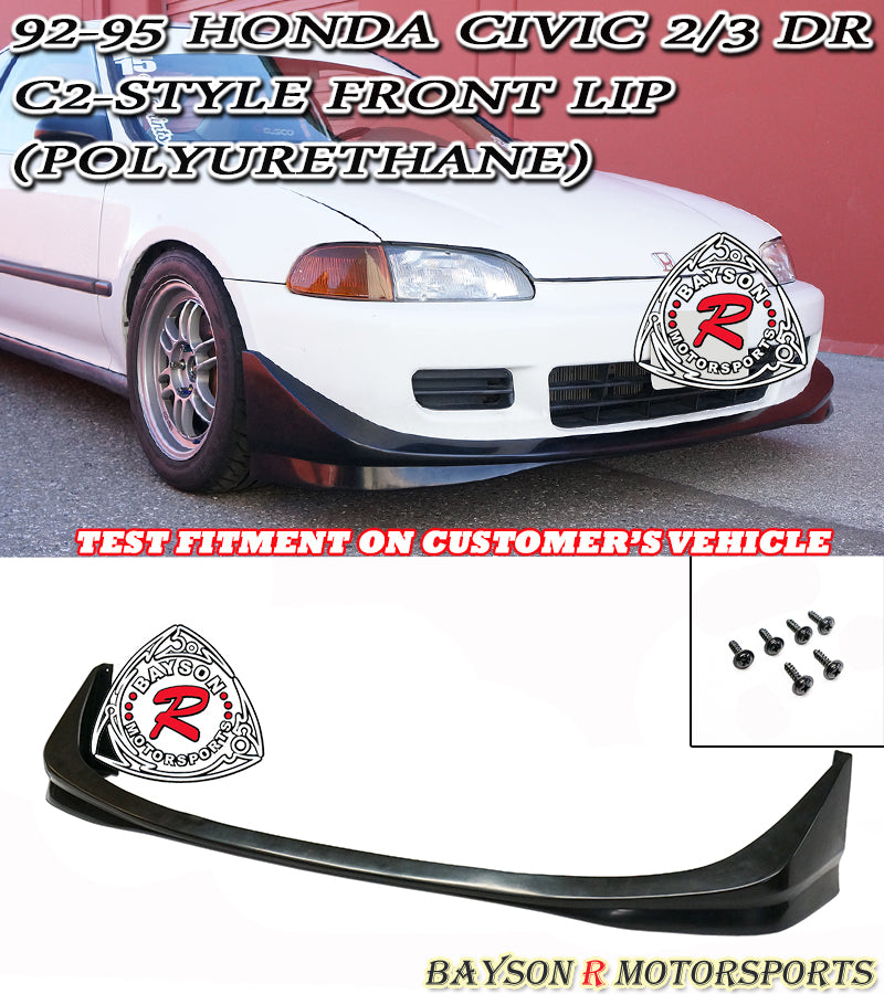C2 Style Front Lip For 1992-1995 Honda Civic (2Dr Coupe/3Dr Hatchback)