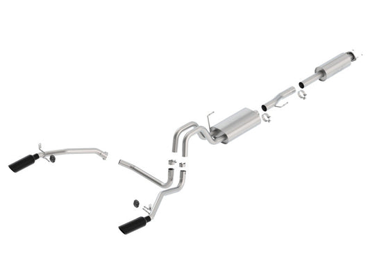 Borla 11-14 Ford F-150 5.0L Stainless Steel S-Type Catback Exhaust - 4in Tips Single Split Rear Exit 140416BC