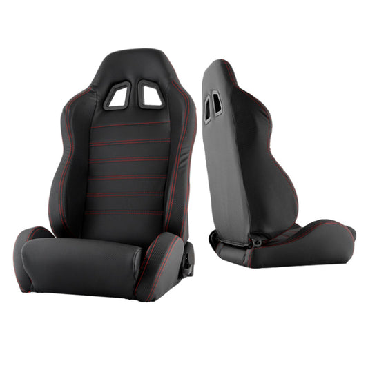SPYDER Xtune Sp2 Style Racing Seat Carbon Pu (Double Slider) Black/Black Driver Side RST-SP2-02-BK-DR 9933899