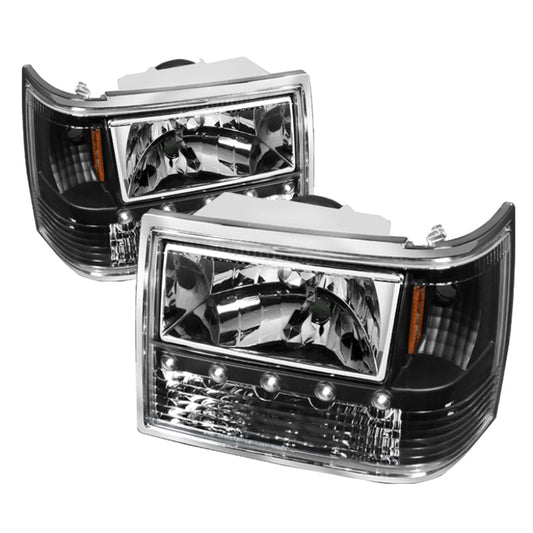 93-98 Grand Cherokee Headlights, xTune HD-ON-JGC93-1PC-LED-BK 5017666