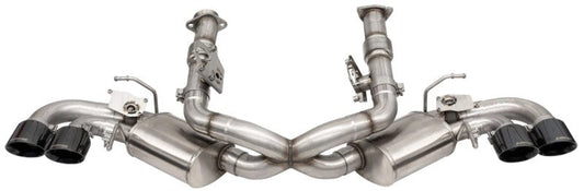 Corsa 20-25 Corvette C8 3in Valved Cat-Back 4.5in Blk Quad Tips Fits Factory Perf Exhaust DeletesAFM