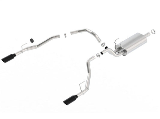 Borla 09-17 Ram 1500 5.7L V8 5in Single Tip Black Chrome Cat-Back Touring Exhaust Through Bumper 140552BC