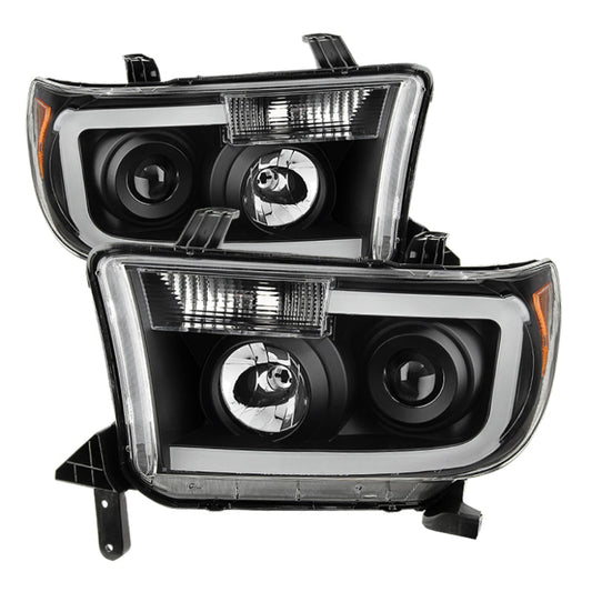 SPYDER Xtune Toyota Tundra 07-13 LED Light Bar Projector Headlights Black PRO-JH-TTU07-LED-BK 9027888