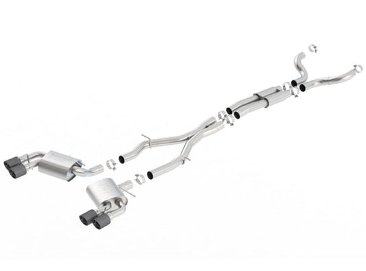 Borla 16-17 Chevy Camaro 6.2L 4in Dual Carbon Fiber Tips Dual Split Exit S-Type Catback Exhaust 140687CF