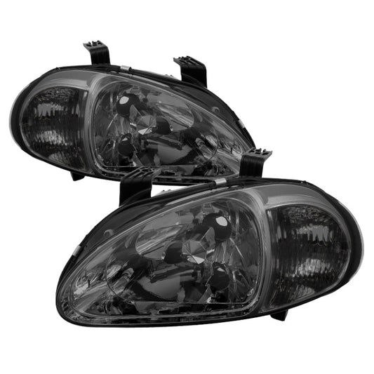 xTune Honda Del Sol 93-97 1Pc Crystal Headlights Smoke HD-ON-HDEL93-1P-SM