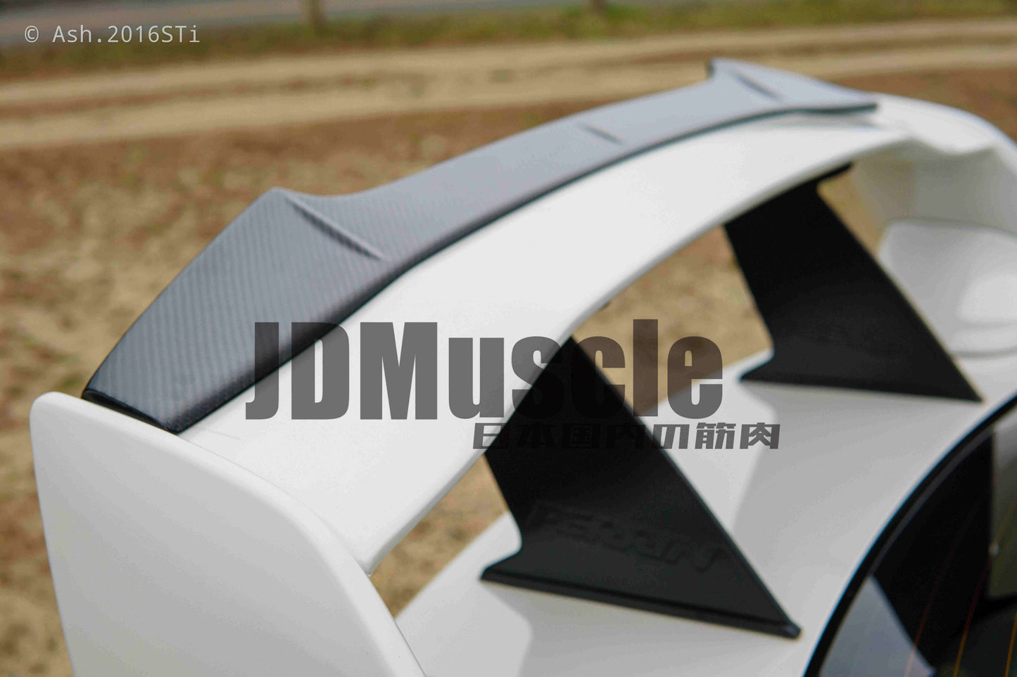 JDMuscle [15-21 WRX/STI w/ OEM STI Wing] Tanso Carbon Fiber Wing Gurney Flap V2 - Different Carbon available