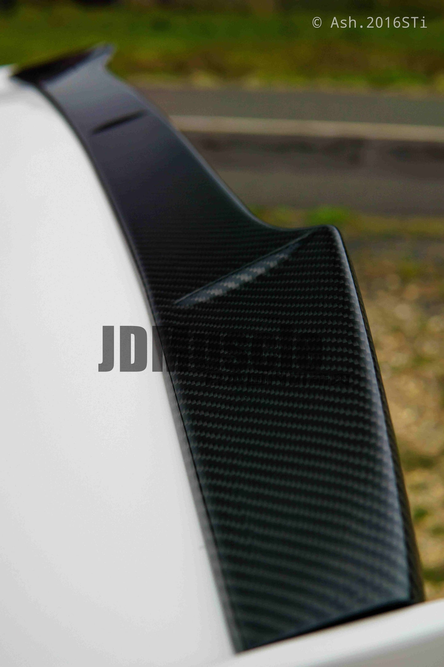 JDMuscle [15-21 WRX/STI w/ OEM STI Wing] Tanso Carbon Fiber Wing Gurney Flap V2 - Different Carbon available