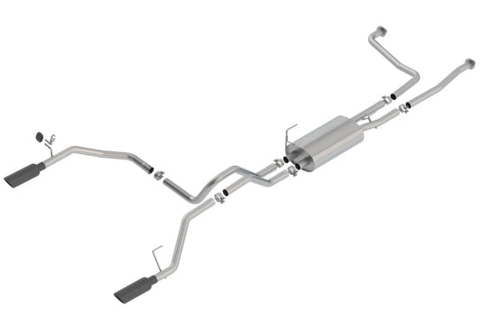 Borla 16-19 Nissan Titan 5.6L V8 2WD/4WD S-Type Catback Exhaust - Black Chrome Tips 140796BC