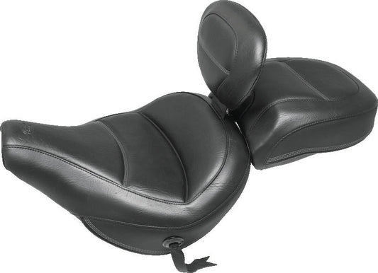 Mustang 18-21 Harley Heritage Classic Standard Deluxe Touring Solo Seat w/Driver Backrest - Black