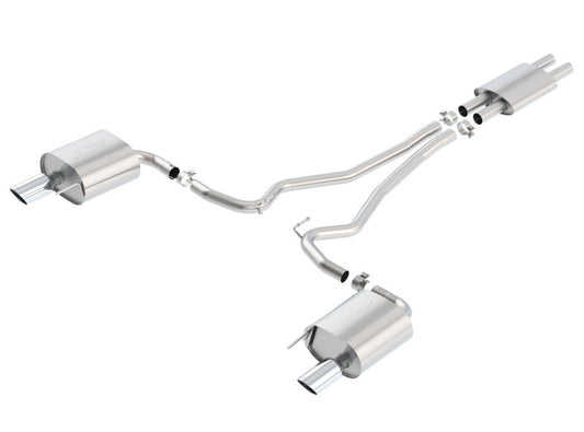 Borla Cat Back 15-17 Ford Mustang 3.7L V6 MT/AT 2.25in Pipe 4in Single Round Rolled Tips 140587