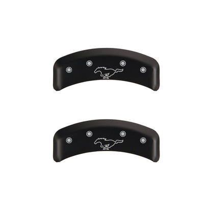 MGP 4 Caliper Covers Engraved Front Mustang Engraved Rear Pony Red finish silver ch