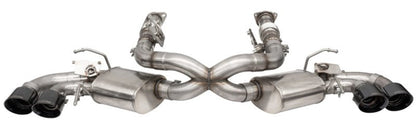 Corsa 2020-25 Corvette C8 3in Valved Cat-Back 4.5in Blk Quad Tips - Fits Factory Perf Exhaust w/ AFM