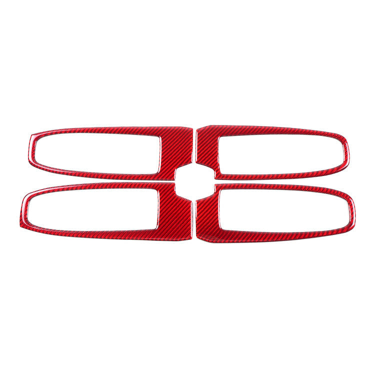 JDMuscle [22-25 WRX] P&S Series Carbon Fiber Window Switch Trim Covers 4 PC | Black Carbon Fiber/ Red Carbon Fiber