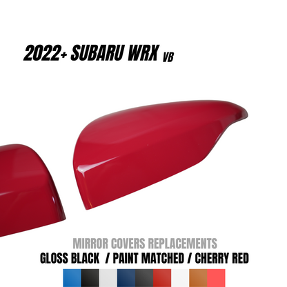 JDMuscle [22-25 WRX] Mirror Covers Replacements | 2PC Set, Paint Matched / Gloss Black / Cherry Red