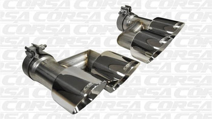 Corsa Performance 15-16 Ford Mustang GT 5.0 Polish Quad Tips Kit