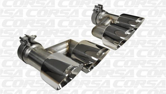 Corsa Performance 15-16 Ford Mustang GT 5.0 Polish Quad Tips Kit