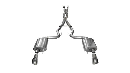 Corsa Performance 2015 Ford Mustang GT 5.0 3in Cat Back Exhaust Polish Dual Tips (Sport)